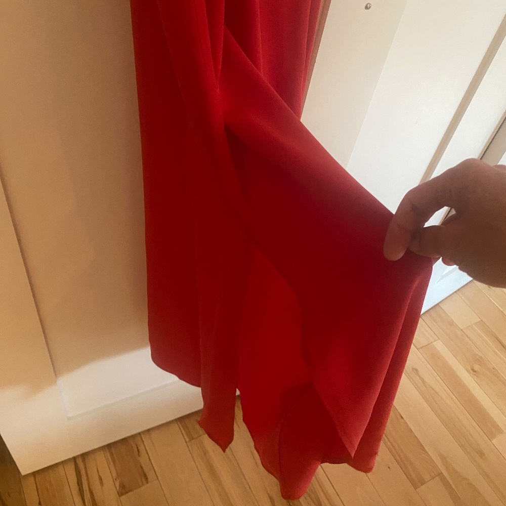 Barney's red silk thin strap dress - Picture 4 of 4